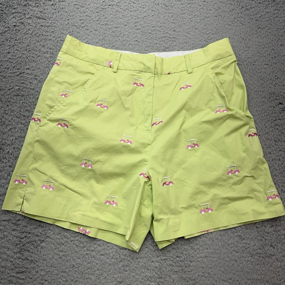 Lilly Pulitzer Golf Shorts Womens 6 Bright Green Pink‎ Carts Stretch 4.5" Inseam